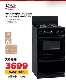 58L Compact Full Gas Stove Black UG005B