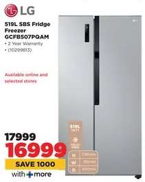 LG 519L SBS Fridge Freezer GCFB507PQAM