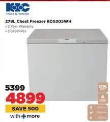 279L Chest Freezer KCG305WH