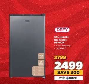 DEFY 90L Metallic Bar Fridge DBF90M