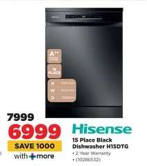 Hisense 15 Place Black Dishwasher H15DTG