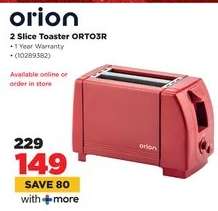 orion 2 Slice Toaster ORT03R
