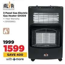 3 Panel Gas Electric Gas Heater GH309
