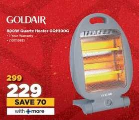 GOLDAIR 800W Quartz Heater GQH100G