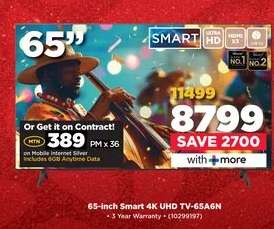 65-inch Smart 4K UHD TV-65A6N