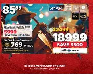 85-inch Smart 4K UHD TV-85A6N