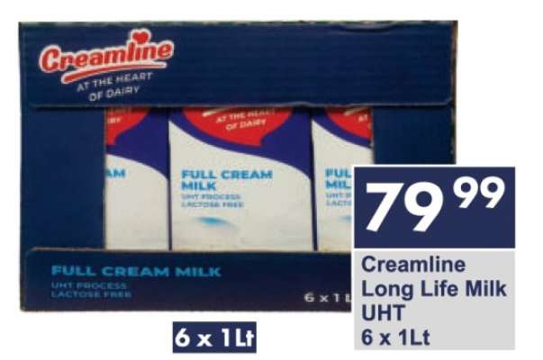Creamline Long Life Milk UHT 6 x 1Lt