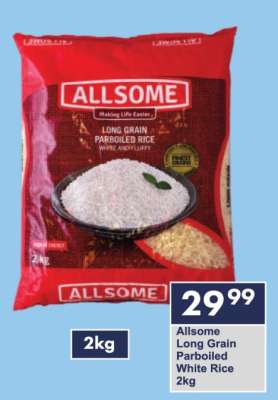 Allsome Long Grain Parboiled White Rice 2kg