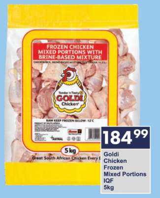Goldi Chicken Frozen Mixed Portions IQF