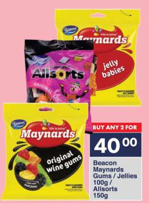 Beacon Maynards Gums / Jellies 100g / Allsorts 150g