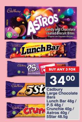 Cadbury Large Chocolate Bars