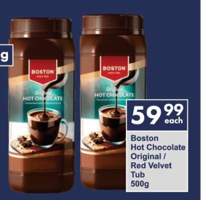 Boston Hot Chocolate Original / Red Velvet Tub 500g