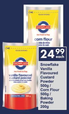 Snowflake Vanilla Flavoured Custard Powder / Corn Flour / Baking Powder