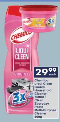 Chemico Liqui Cleen Cream Household Cleaner / Cleen Everyday Paste Multi-Purpose Cleaner