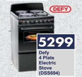 Defy 4 Plate Electric Stove (DSS694)