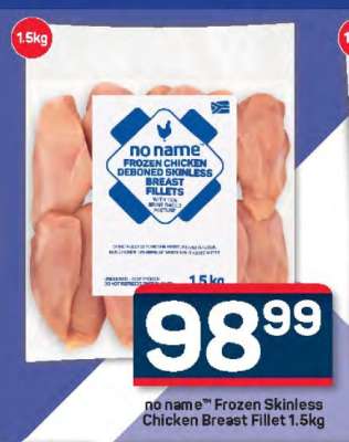 no name™ Frozen Skinless Chicken Breast Fillet 1.5kg