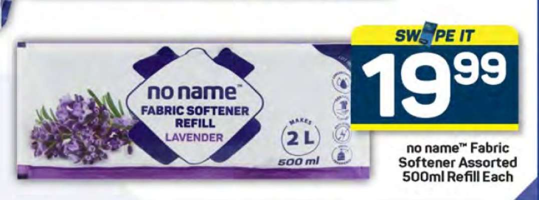 no name Fabric Softener Assorted 500ml Refill Each