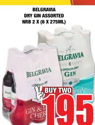 BELGRAVIA DRY GIN ASSORTED NRB 2 X (6 X 275ML)