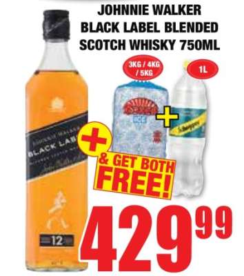 JOHNNIE WALKER BLACK LABEL BLENDED SCOTCH WHISKY 750ML