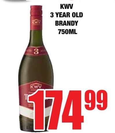 KWV 3-Year Old Brandy 750ml