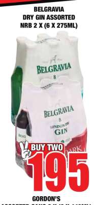 BELGRAVIA DRY GIN ASSORTED NRB 2 X (6 X 275ML)