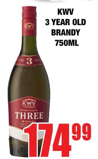 KWV 3-Year Old Brandy 750ml