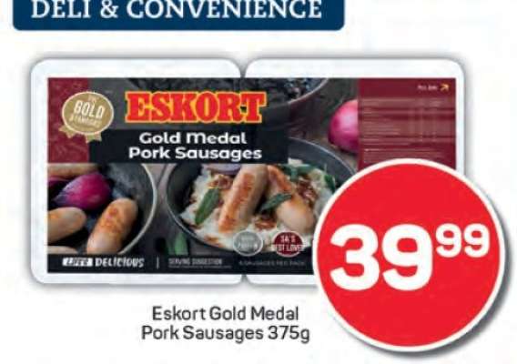Eskort Gold Medal Pork Sausages 375g