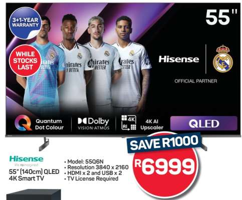 Hisense 55" QLED 4K Smart TV