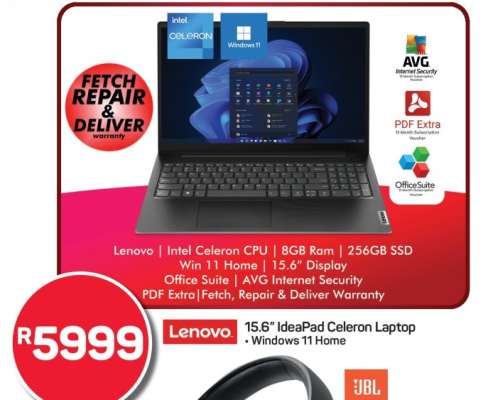 Lenovo 15.6” IdeaPad Celeron Laptop