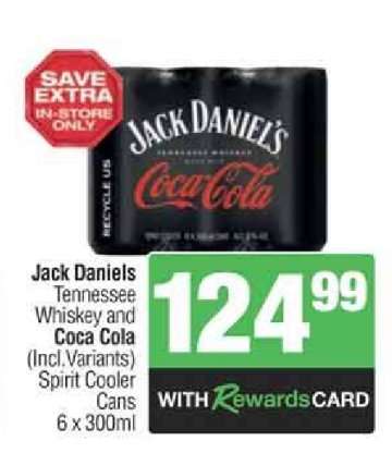 Jack Daniels Tennessee Whiskey and Coca Cola