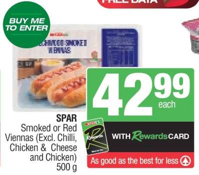 SPAR Smoked or Red Viennas