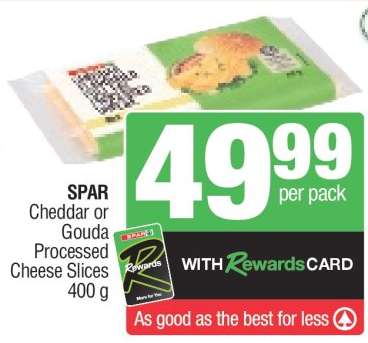 SPAR Cheddar or Gouda Processed Cheese Slices