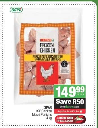 SPAR IQF Chicken Mixed Portions