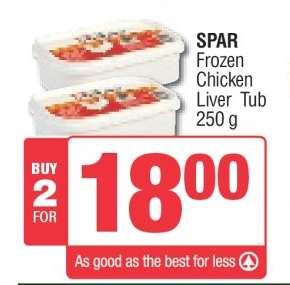 SPAR Frozen Chicken Liver Tub 250 g