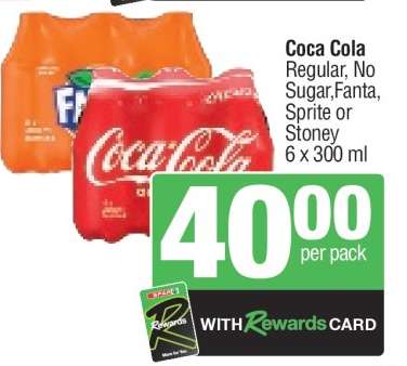 Coca Cola Regular, No Sugar, Fanta, Sprite or Stoney