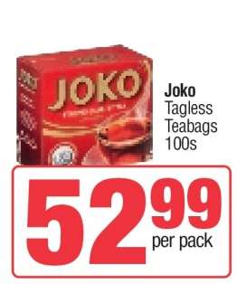 Joko Tagless Teabags 100s