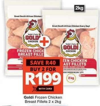 Goldi Frozen Chicken Breast Fillets 2 x 2kg