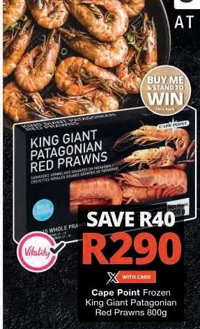 Cape Point Frozen King Giant Patagonian Red Prawns 800g