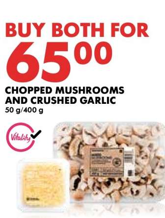 Chopped Mushrooms and Crushed Garlic