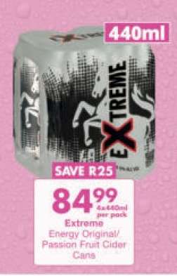 Extreme Energy Original/Passion Fruit Cider Cans