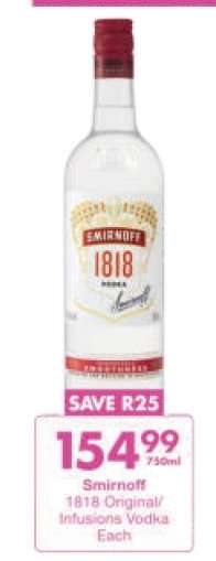 SMIRNOFF 1818 ORIGINAL/INFUSIONS VODKA
