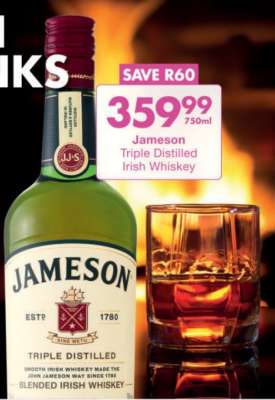 Jameson Triple Distilled Irish Whiskey