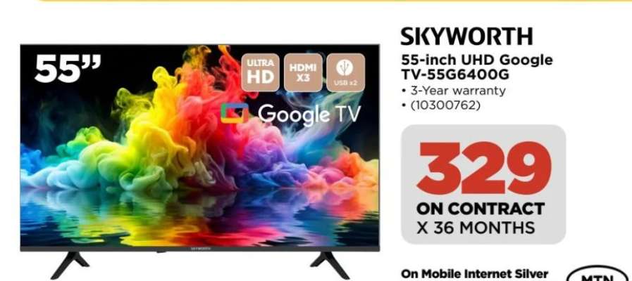 SKYWORTH 55-inch UHD Google TV 55G6400G