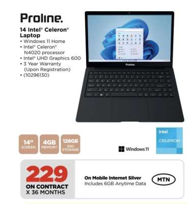 Proline 14 Intel Celeron Laptop