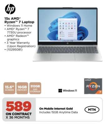 HP 15s AMD Ryzen 7 Laptop