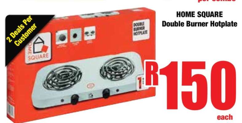 HOME SQUARE Double Burner Hotplate
