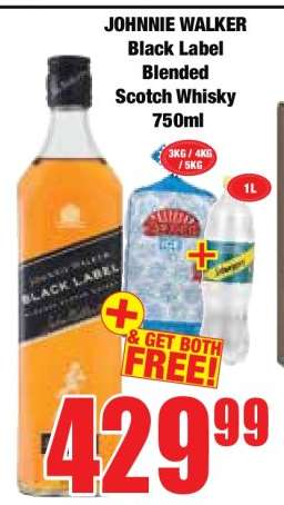 JOHNNIE WALKER BLACK LABEL BLENDED SCOTCH WHISKY 750ML
