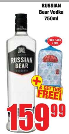 Russian Bear Vodka 750ml