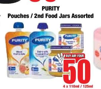 PURITY Pouches / 2nd Food Jars Assorted