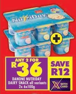 DANONE NUTRIDAY DAIRY SNACK all variants 2x 6x100g